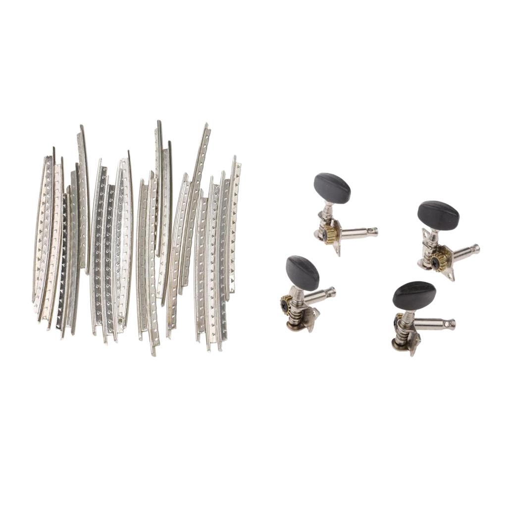 20Pcs Guitar Fret Wire Fretwire 2mm with 4pcs Ukulele Tuning Pegs Keys