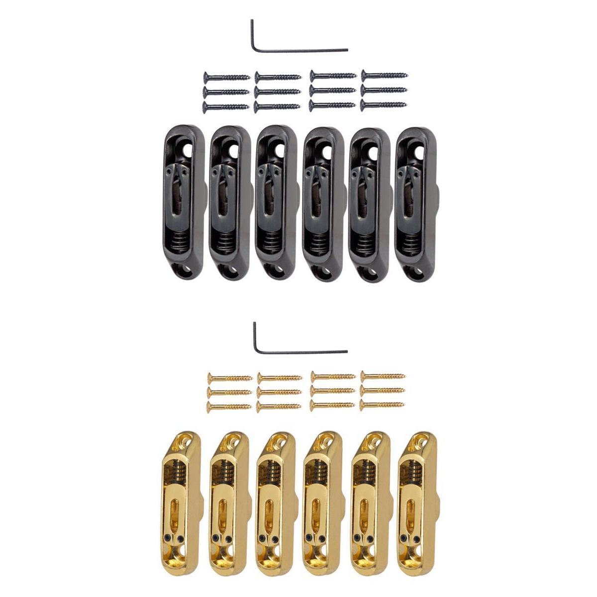12 Pieces Individual Bridge Saddles Tailpiece Set for Electric Guitar