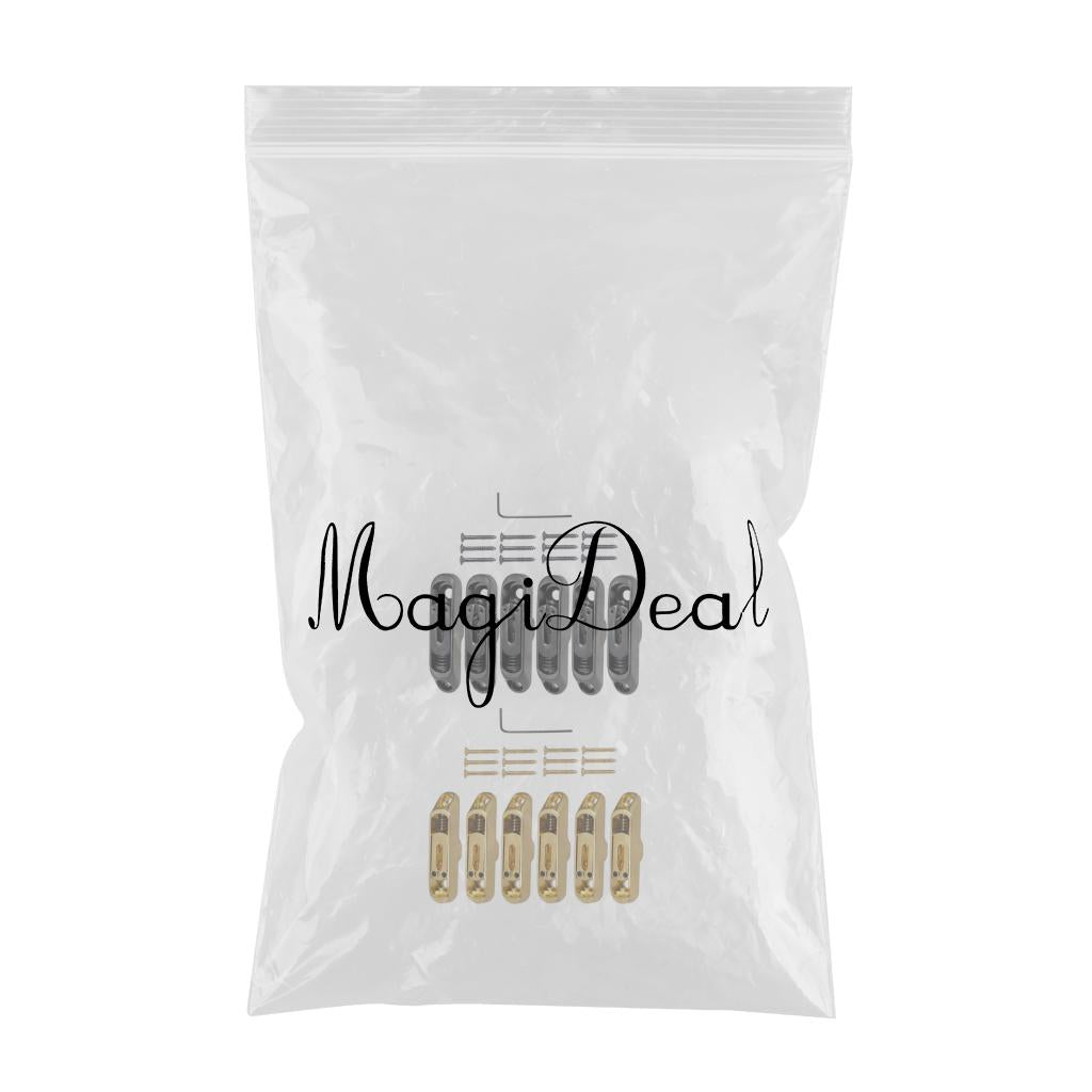 12 Pieces Individual Bridge Saddles Tailpiece Set for Electric Guitar