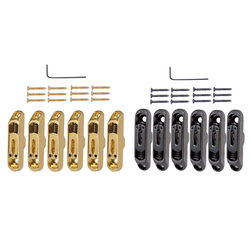 12 Pieces Individual Bridge Saddles Tailpiece Set for Electric Guitar