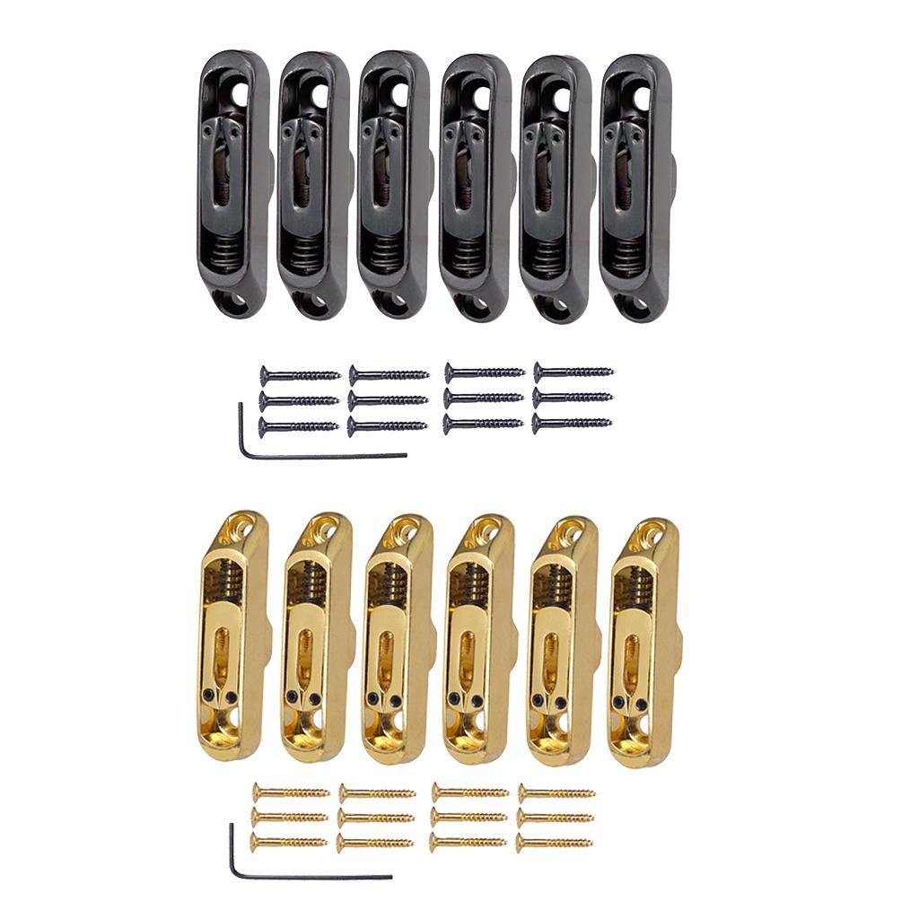 12 Pieces Individual Bridge Saddles Tailpiece Set for Electric Guitar