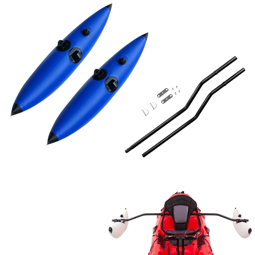 Blue Inflatable Outrigger Stabilizer+ Pole Sidekick Ama Kit Stabilizer Stand