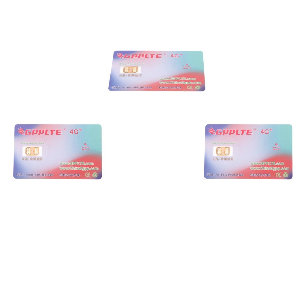 3 X Unlock Turbo Sim Card GPP LTE 4G+Pro 2 for iPhone 8 7 6S 6 Plus +5S 5C 5