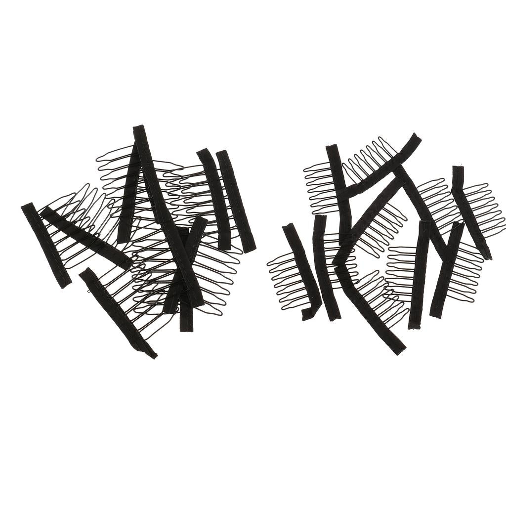 20PCS 7 Teeth Hair Lace Wig Insert Combs Wig Cap Clips Wigs Accessories S+L
