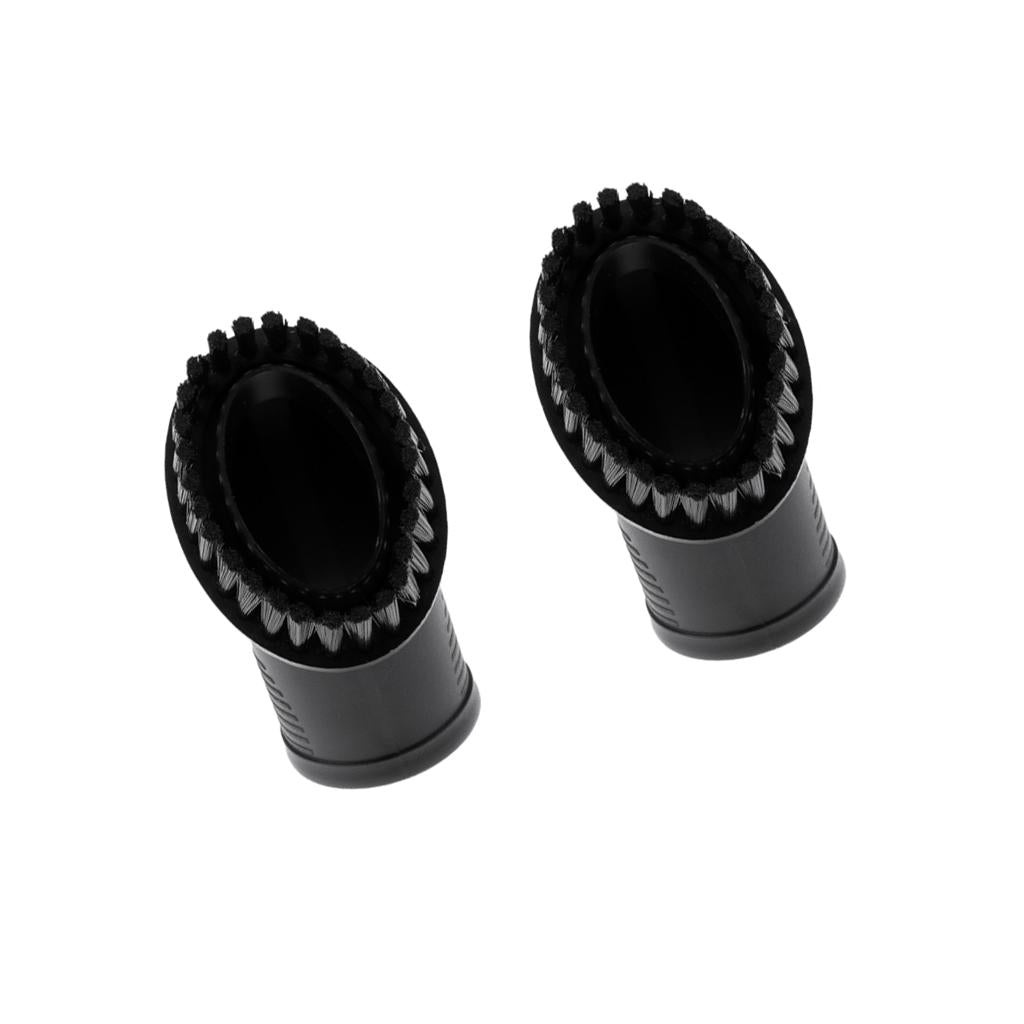 2 pieces 32mm/1.25 Dia. Oval Vacuum Cleaner Dust Brush Bristle Brush Black"
