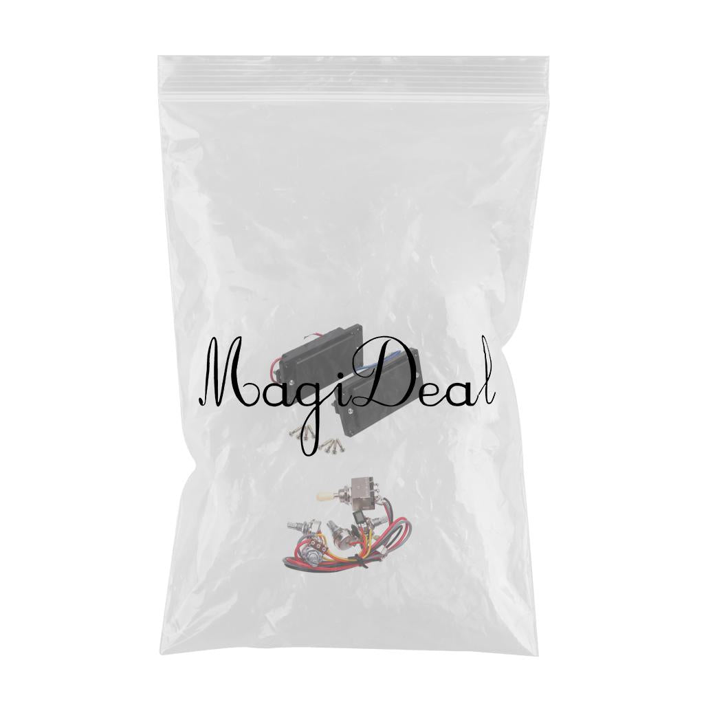 Black Sealed Humbucker Pickup Set+Circut Wiring 3 Box Pickup Selector for LP