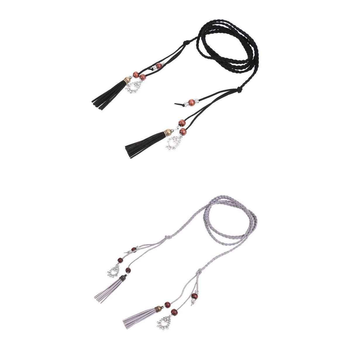 2pcs Ladies Girls Women Skinny Thin Fashion Waist Belt Waistbelt Tassel
