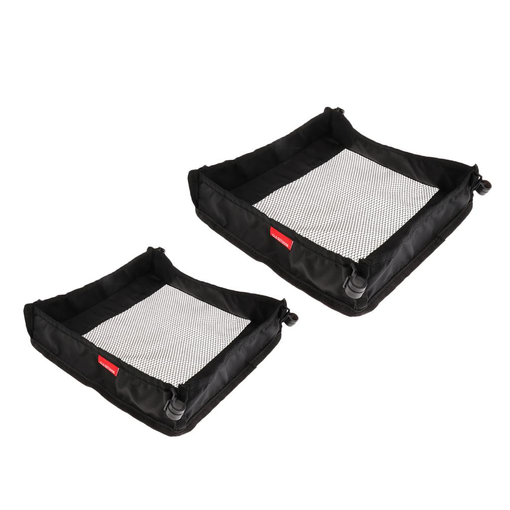 2pcs Camping Picnic Folding Table Storage Grid Outdoor Storage Mesh Bag S M