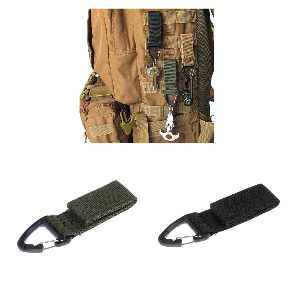 2pcs Molle Nylon Webbing Buckle Outdoor Camping Hiking Backpack Hanging Hook
