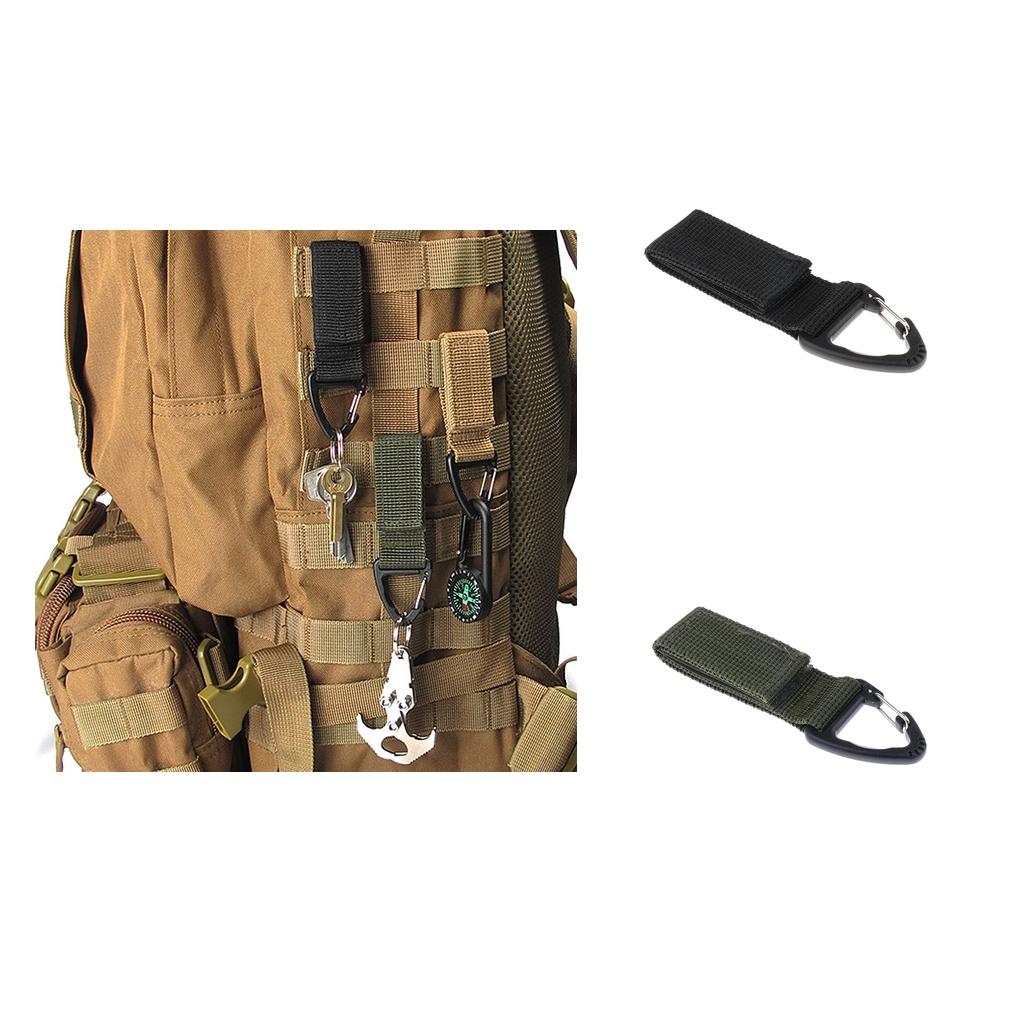 2pcs Molle Nylon Webbing Buckle Outdoor Camping Hiking Backpack Hanging Hook