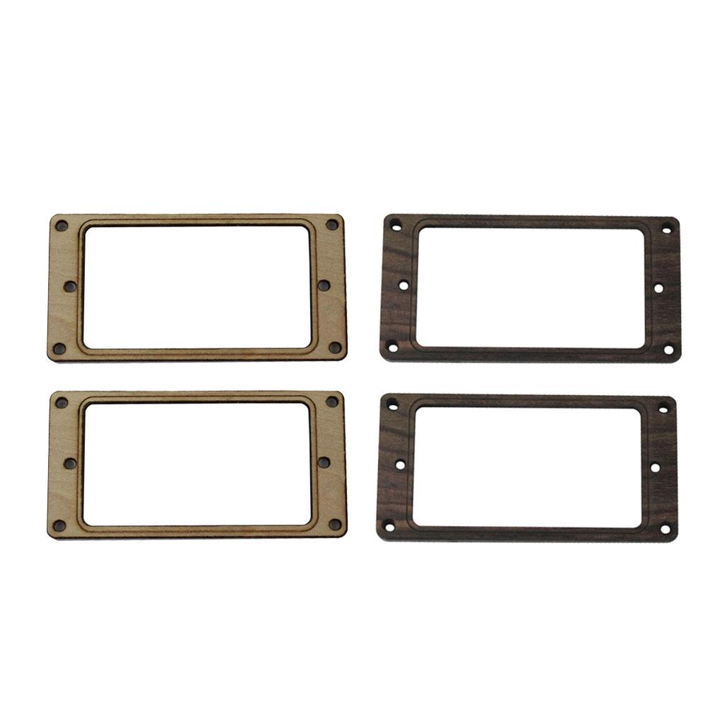 4pcs/set Humbucker Pickup Mounting Ring for Electric Guitar Maple+Rosewood
