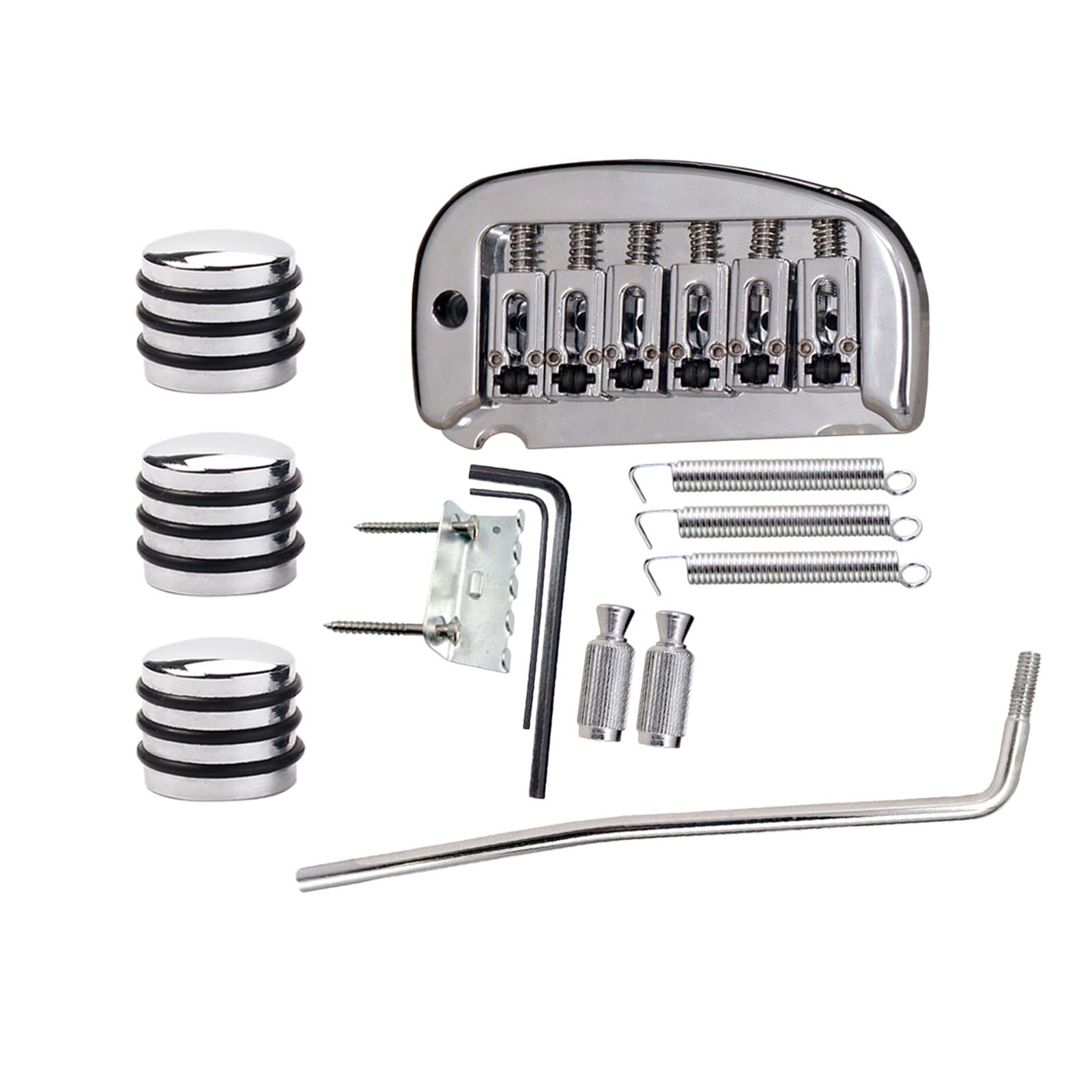 1 Set Roller Saddle Tremolo Bridge System+3x Dome Knobs for Electric Guitar
