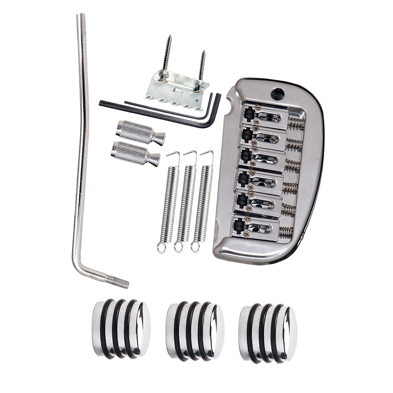 1 Set Roller Saddle Tremolo Bridge System+3x Dome Knobs for Electric Guitar