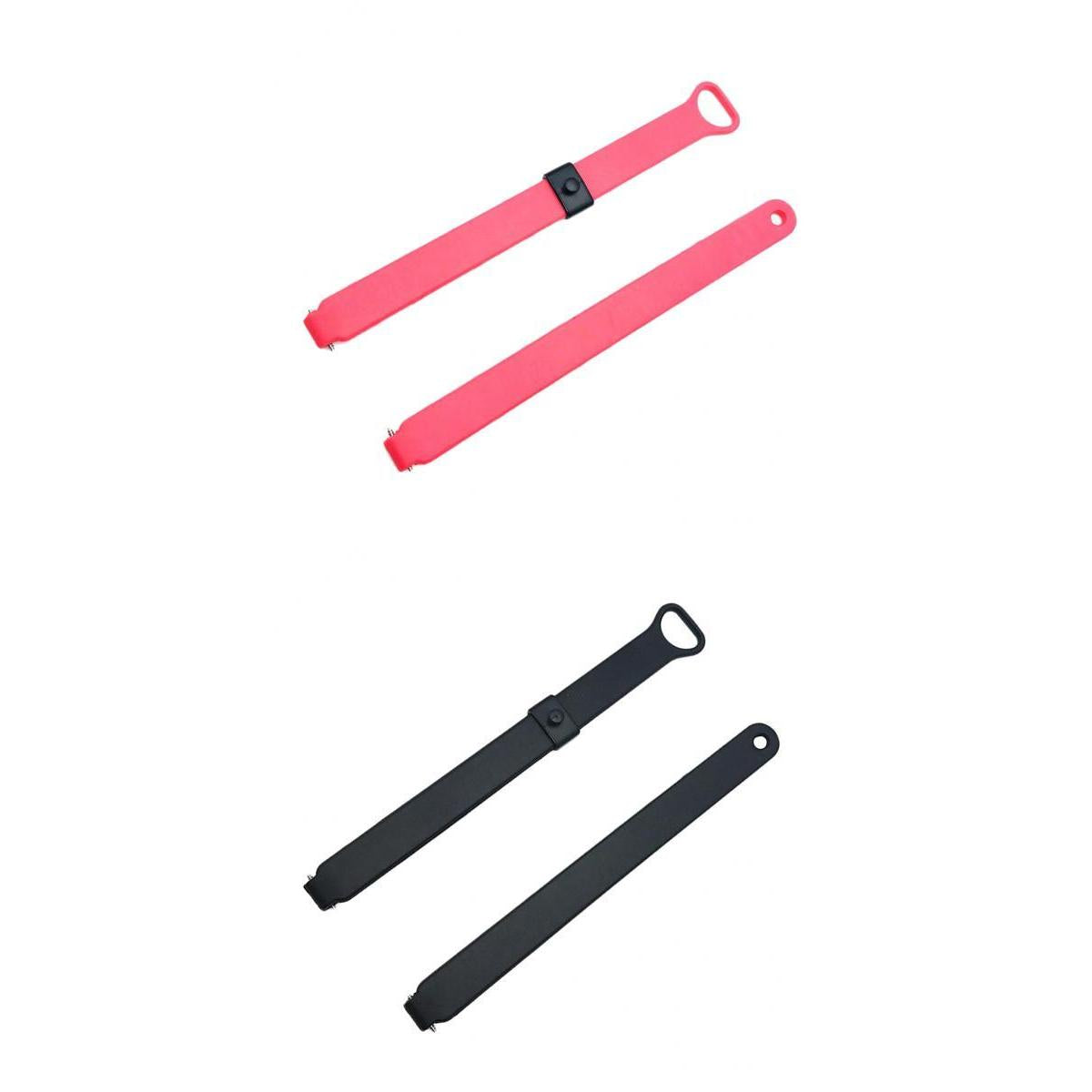 2pcs Watch Band Wrist Strap For Misfit Ray Fitness Tracker Black + Rose Red