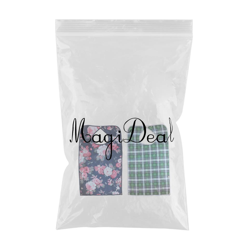 2 Pieces Detachable Bib Adult Mealtime Cloth Protector Disability Aid Apron