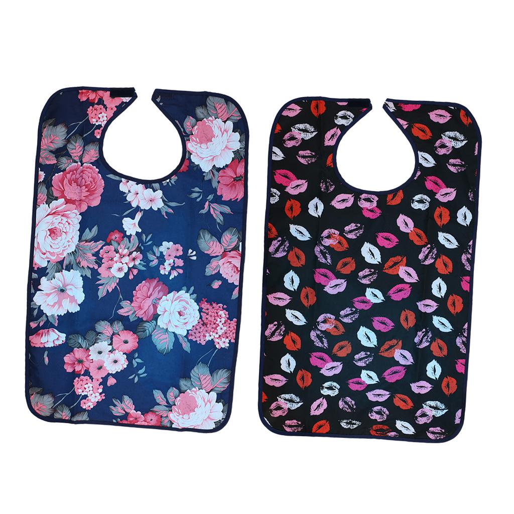 2 Pieces Waterproof Eating Bib Mealtime Cloth Protector Disability Aid Apron