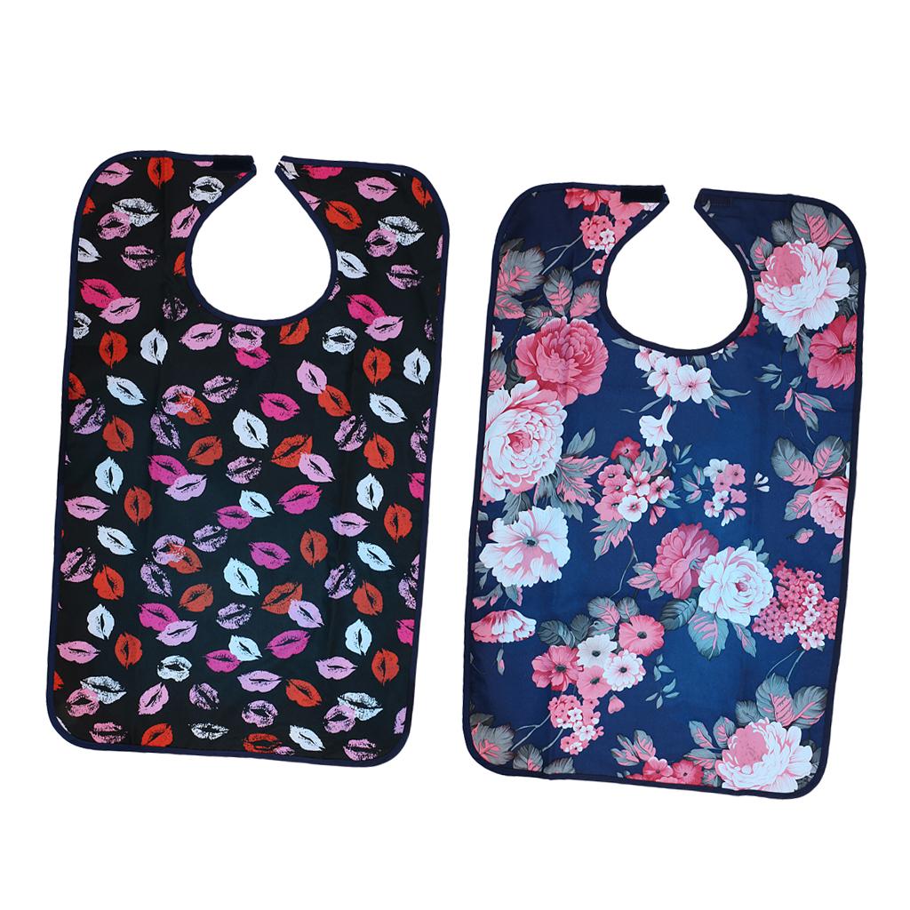 2 Pieces Waterproof Eating Bib Mealtime Cloth Protector Disability Aid Apron