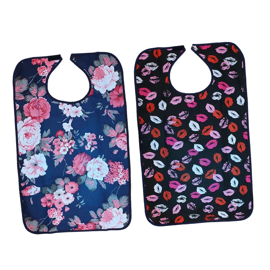 2 Pieces Waterproof Eating Bib Mealtime Cloth Protector Disability Aid Apron