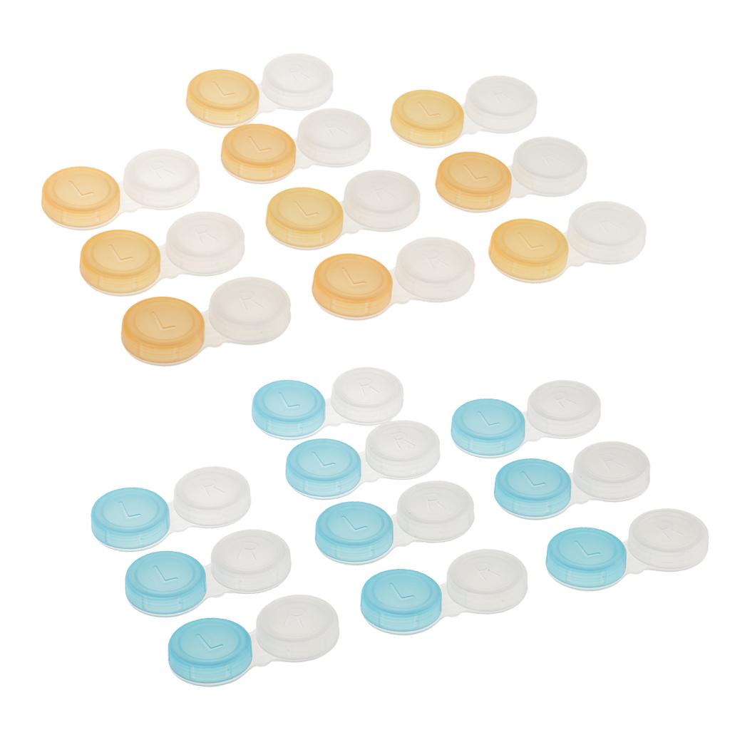 20 Pieces Mini Transparent Contact Lens Box Travel Soaking Case Container