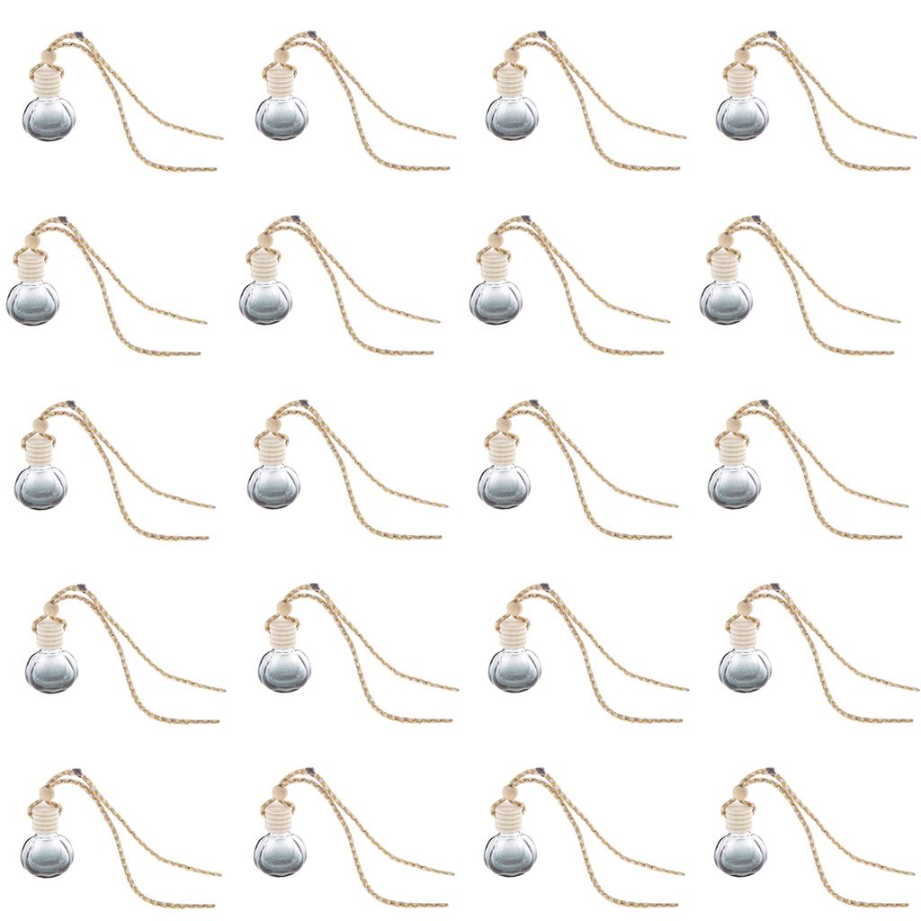 20x Ball Shaped Charm Empty Glass Perfume Bottle Pendant Car Hanging Decor