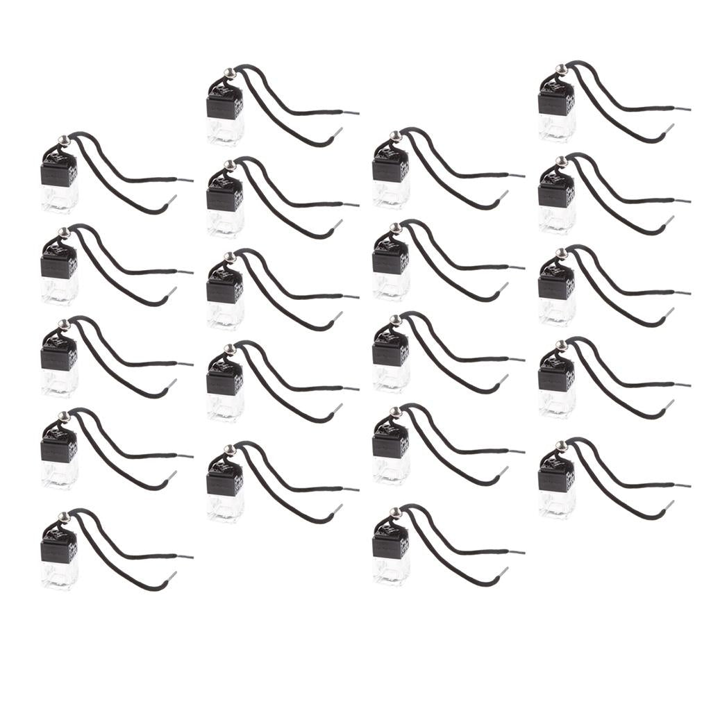 Charm Empty Glass Perfume Bottle Pendant for Car Hanging Decor Square 20pcs