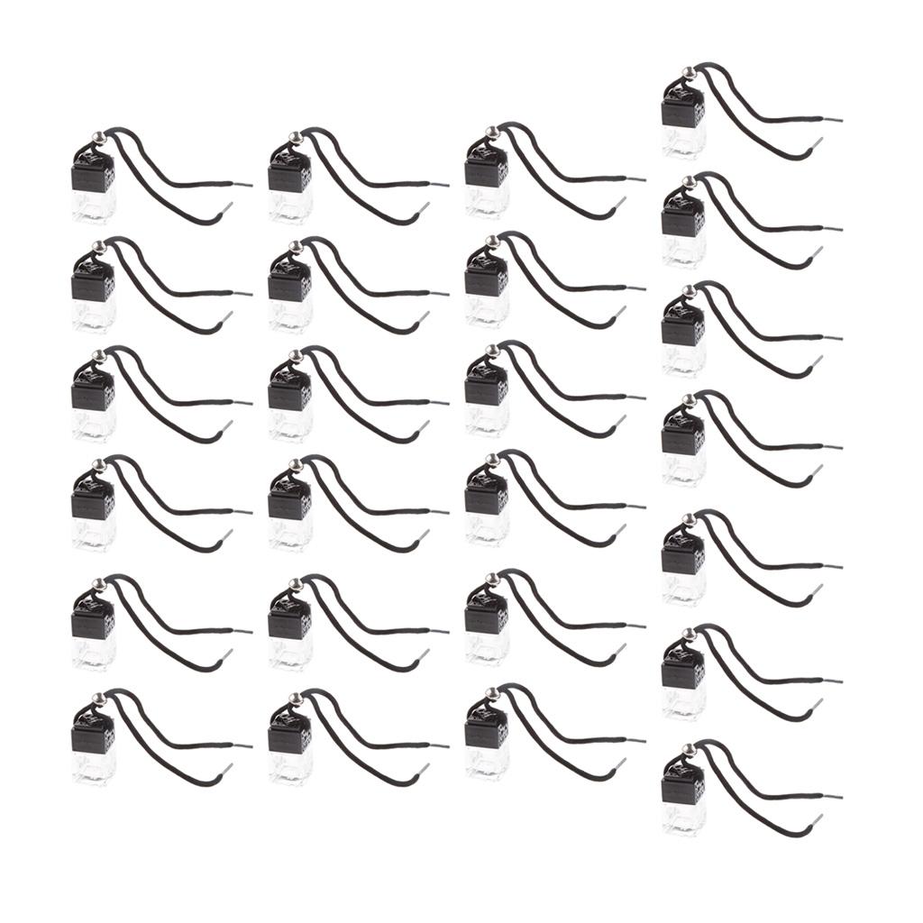 Charm Empty Glass Perfume Bottle Pendant for Car Hanging Decor Square 25pcs