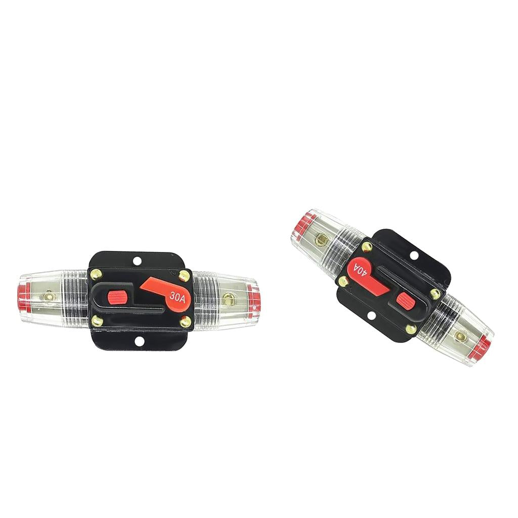 2pcs 30A+40A 12V Solar System Waterproof Circuit Breaker Reset Fuse Inverter