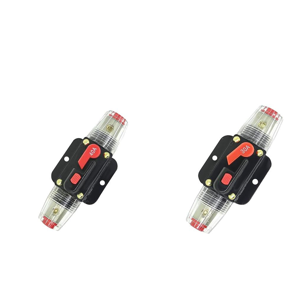 2pcs 30A+40A 12V Solar System Waterproof Circuit Breaker Reset Fuse Inverter
