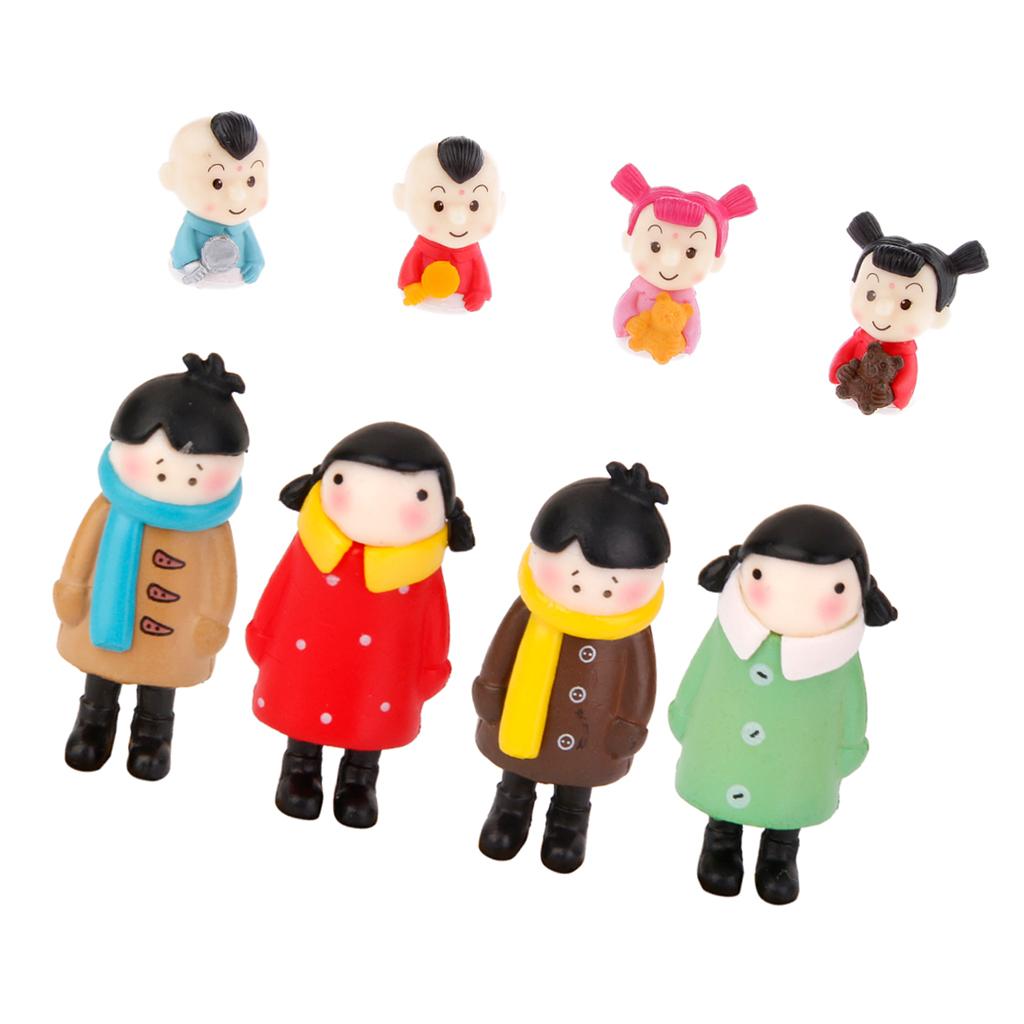 8Pcs Miniature Dollhouse Bonsai Craft Garden Landscape DIY Human Sculpture