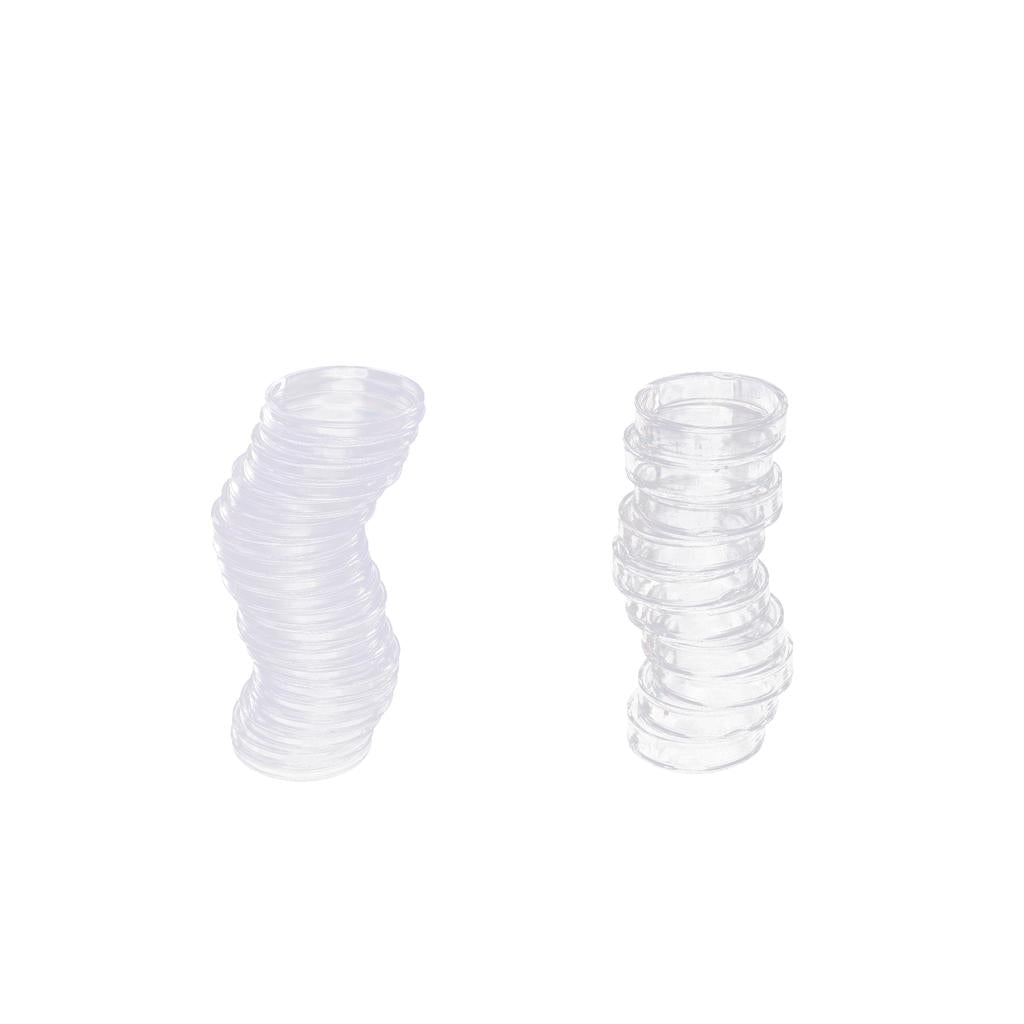 40pcs Clear Round Plastic Coin Capsules Container Storage Holder 45mm+41mm
