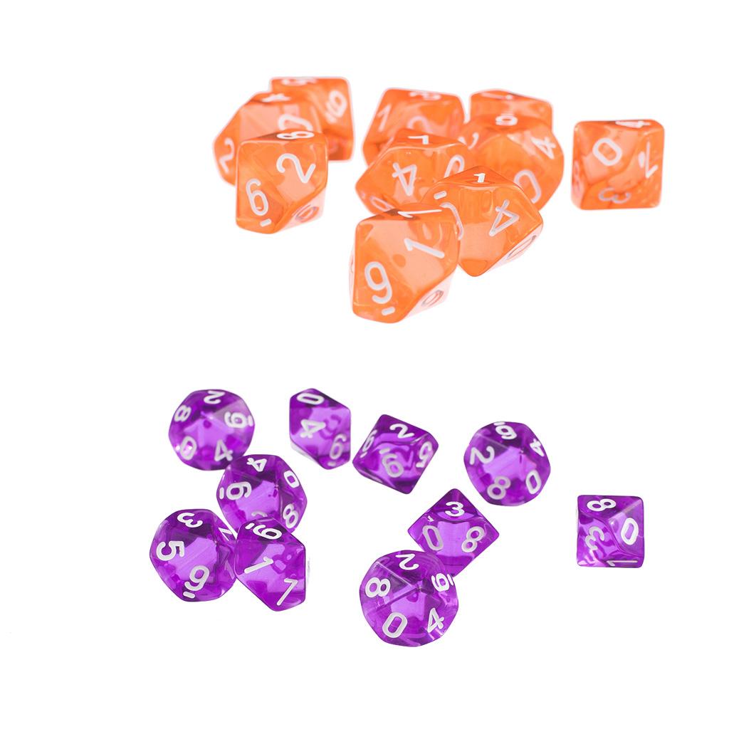 20 Pieces Polyhedral Dice D10 for Dungeons & Dragons DND RPG Table Game