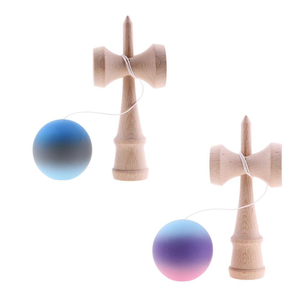 2 Pieces Kendama Japanese Traditional Educational Skillful Ball Wooden Toys