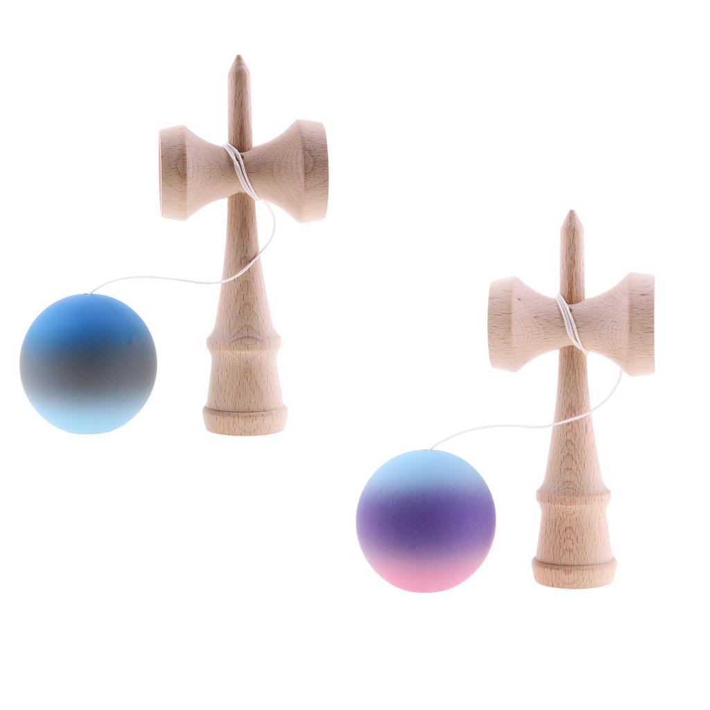 2 Pieces Kendama Japanese Traditional Educational Skillful Ball Wooden Toys