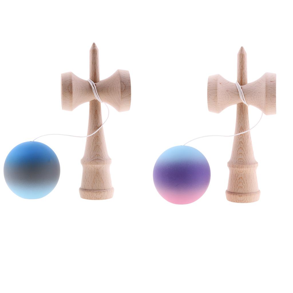 2 Pieces Kendama Japanese Traditional Educational Skillful Ball Wooden Toys