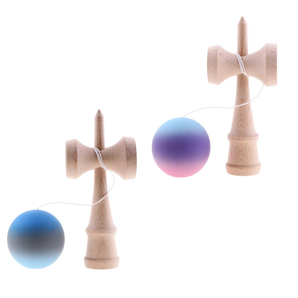 2 Pieces Kendama Japanese Traditional Educational Skillful Ball Wooden Toys