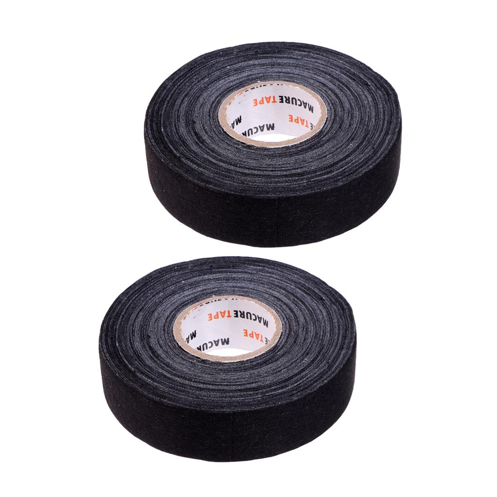 2 Roll Waterproof Adhesive Ice Hockey Cloth Stick Grip Tape 25mmx22.5m