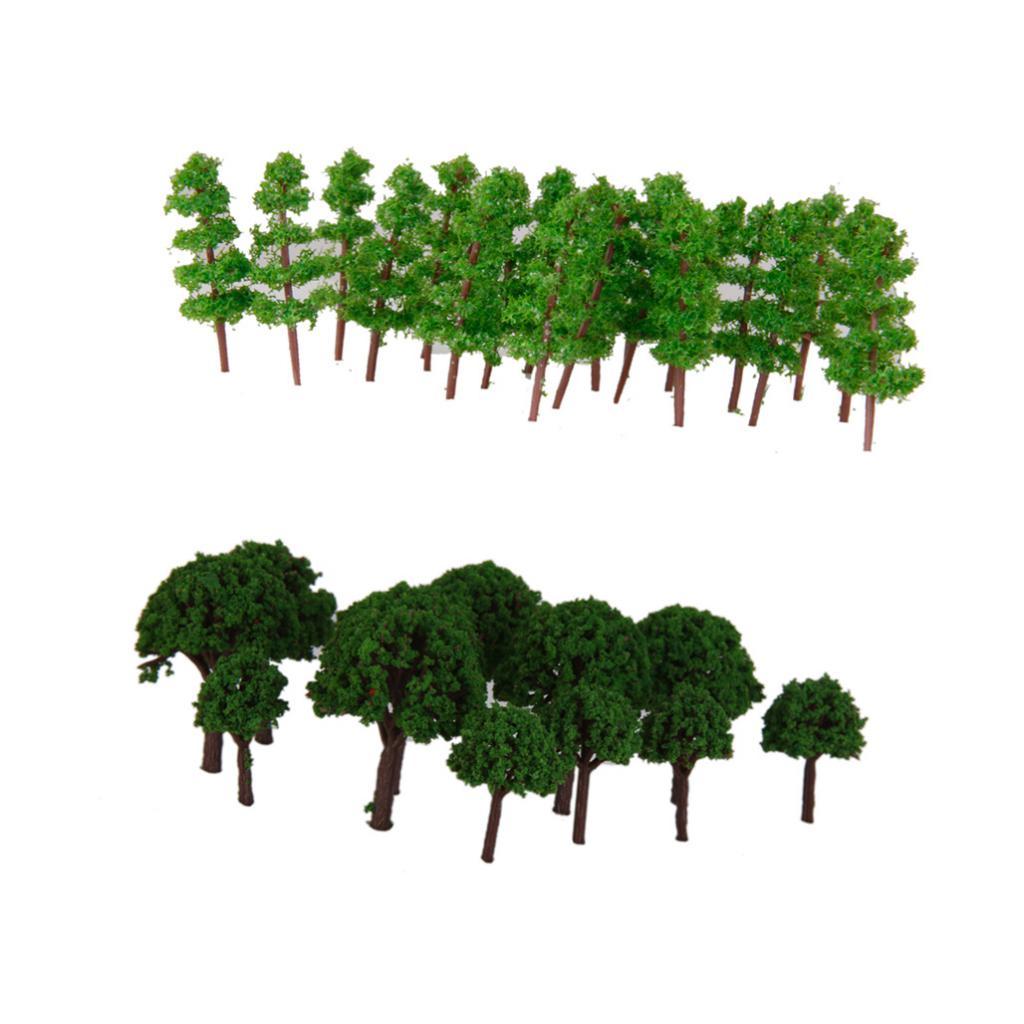 150x 1:400-500 Z Scale Green Tree Model Painted Train Railway Layout Scenery