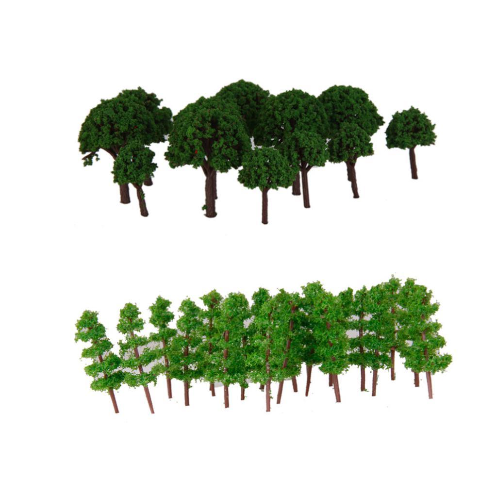 150x 1:400-500 Z Scale Green Tree Model Painted Train Railway Layout Scenery