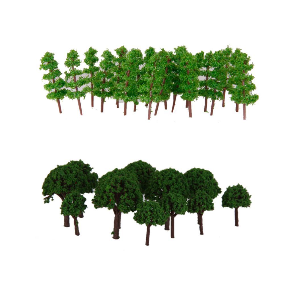 150x 1:400-500 Z Scale Green Tree Model Painted Train Railway Layout Scenery