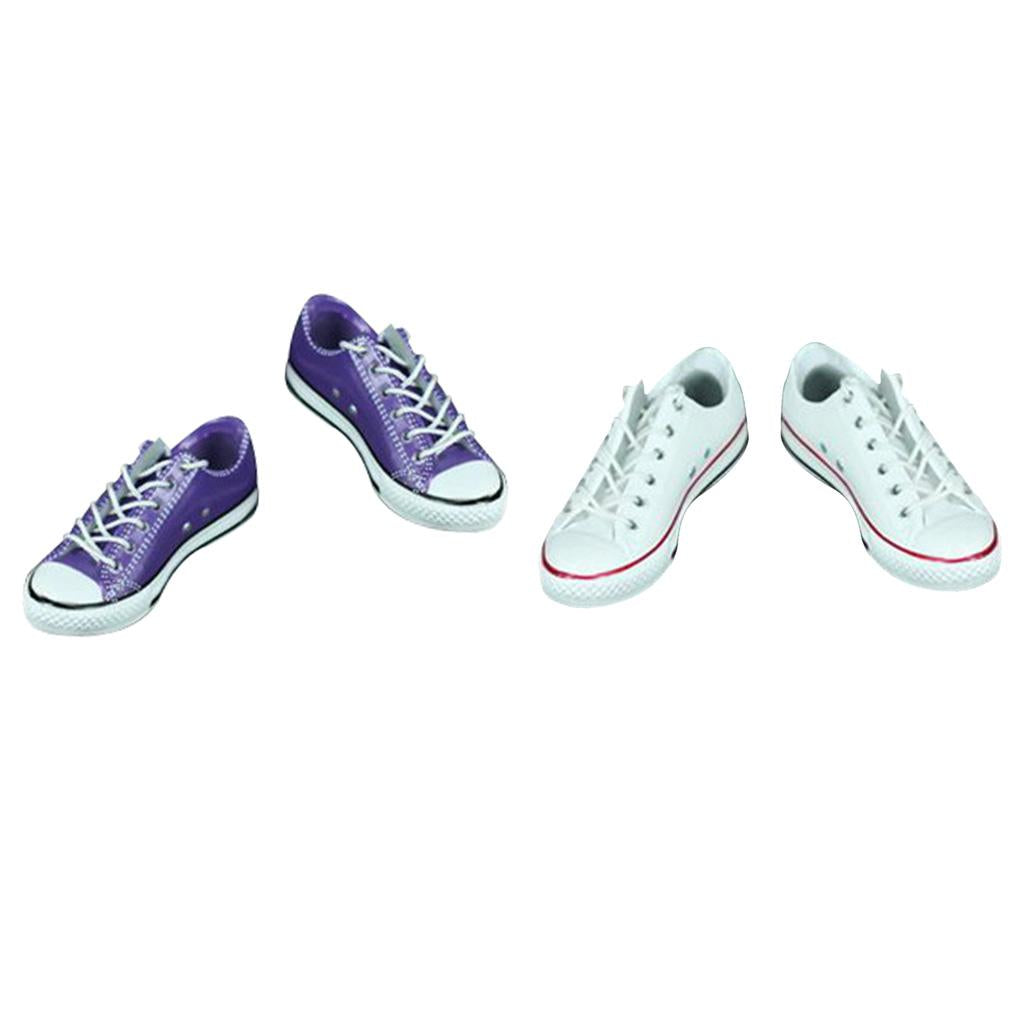 1/6 Scale Female Flat Heel Sneakers Canvas Shoes for 12'' Action Figure Body