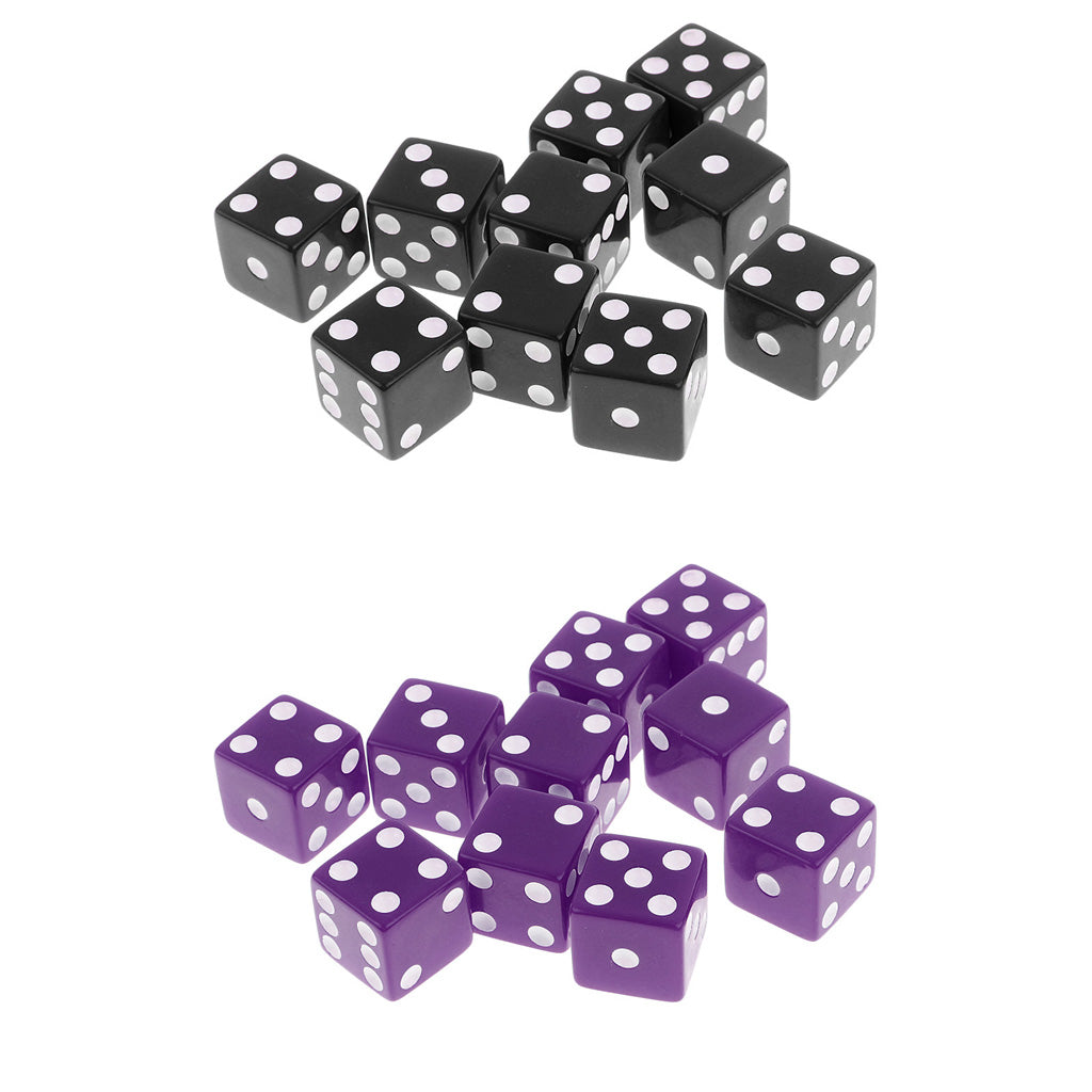 20X 16mm Six Sided D6 Spot Dice for D&D TRPG Party Board Game Toy KTV Shaker