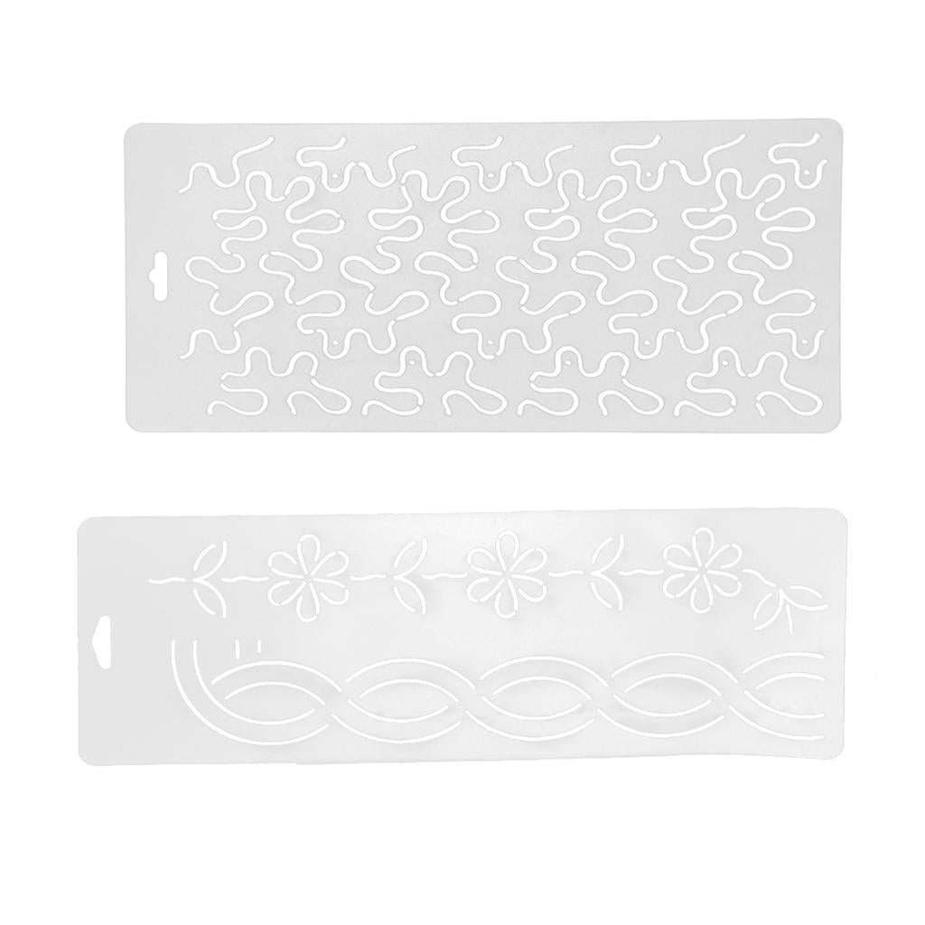 2Pcs DIY Plastic Quilting Quilt Stencil Painting Craft Template Sewing Tool