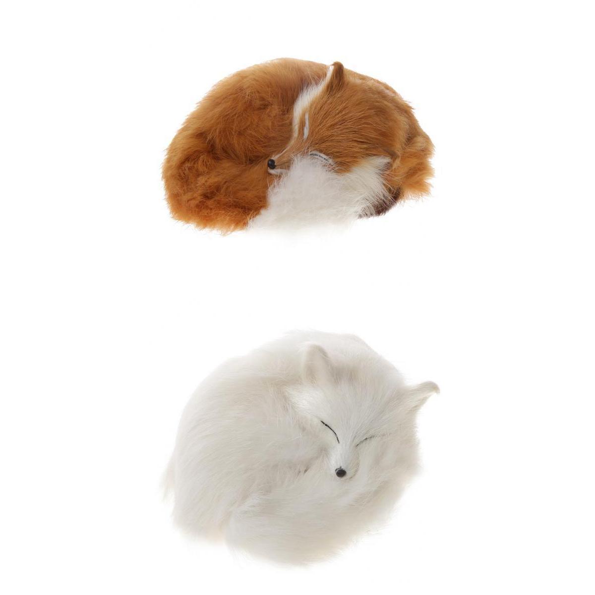 2x Cute Realistic Sleeping Lowrie Animal Model Interior Ornament Kids Toy