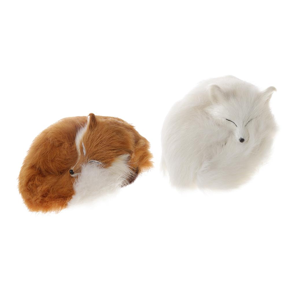 2x Cute Realistic Sleeping Lowrie Animal Model Interior Ornament Kids Toy