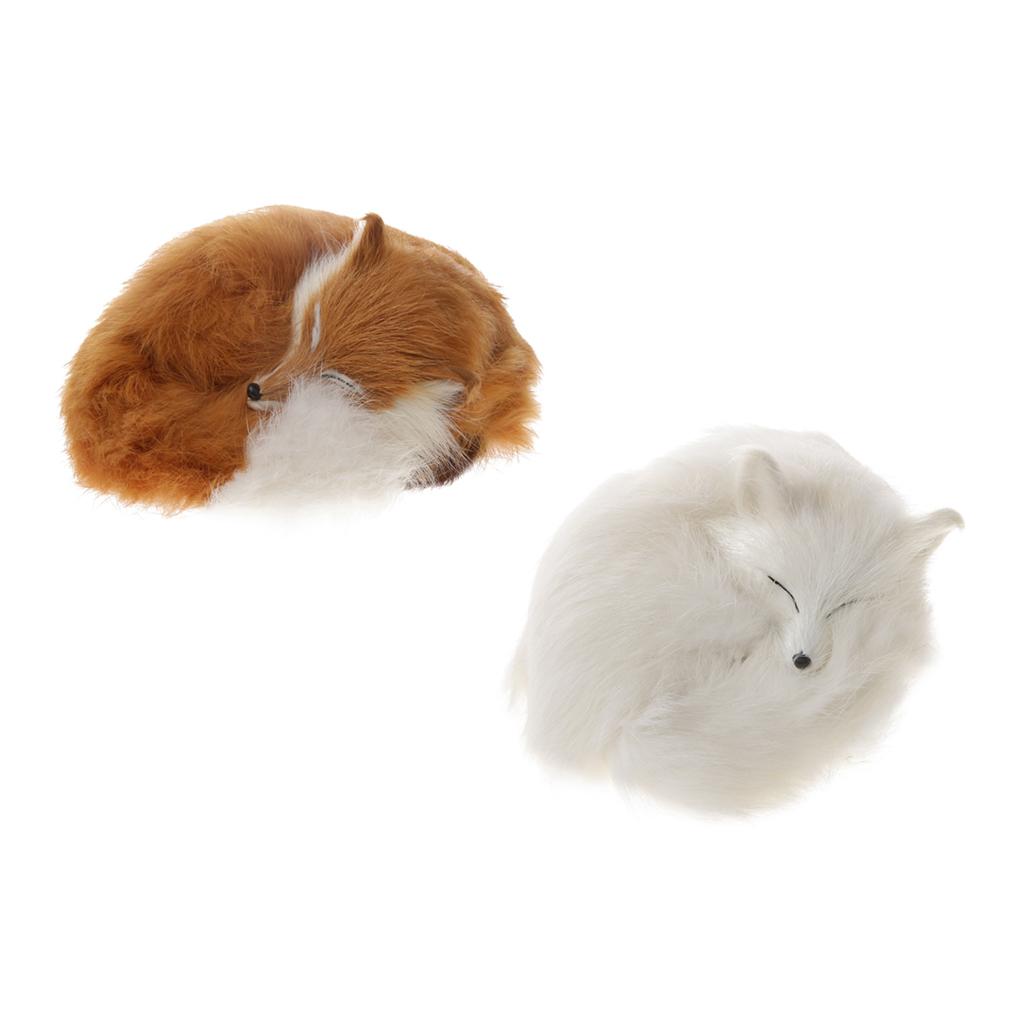 2x Cute Realistic Sleeping Lowrie Animal Model Interior Ornament Kids Toy