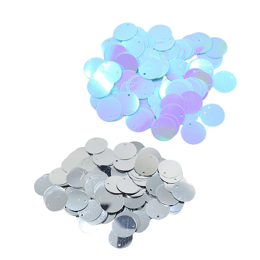 260Pcs DIY Round Loose Sequins Paillettes Sewing Craft for Bag Decor 16mm