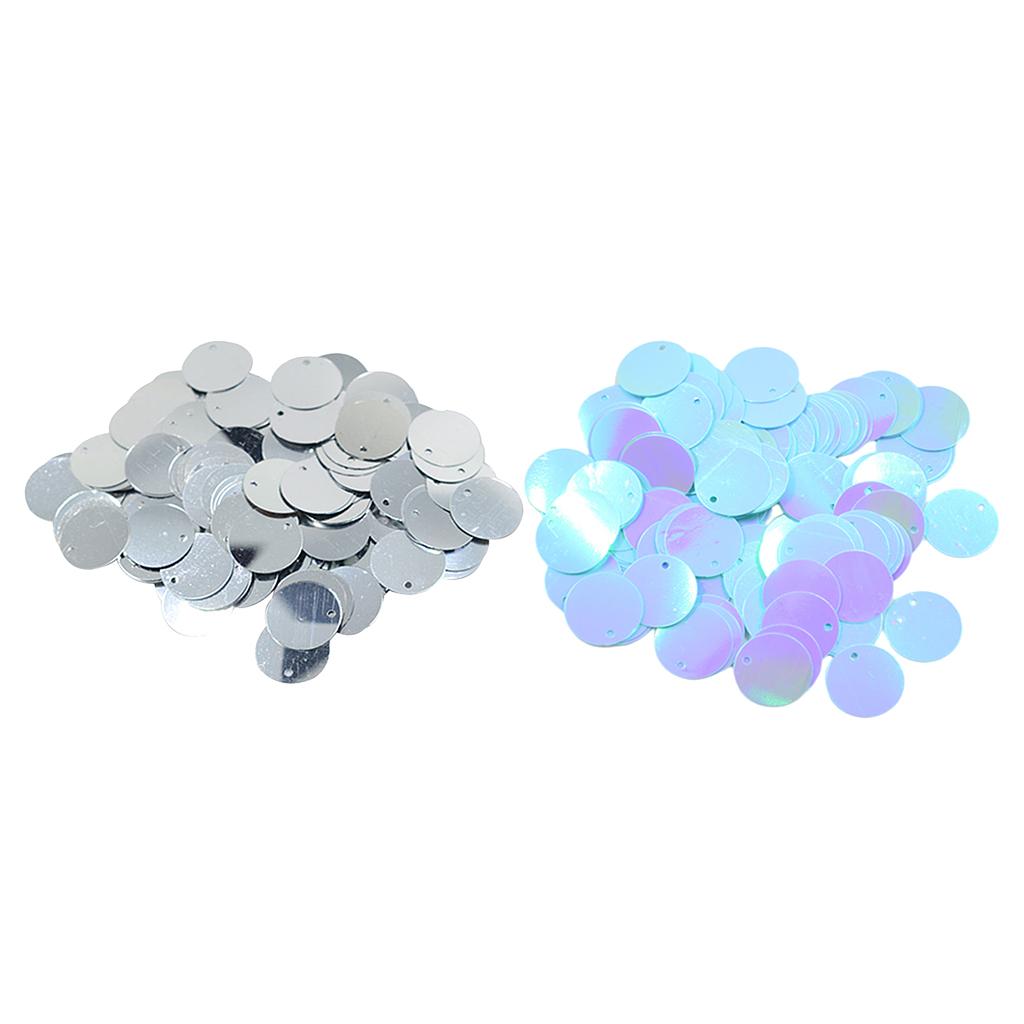 260Pcs DIY Round Loose Sequins Paillettes Sewing Craft for Bag Decor 16mm