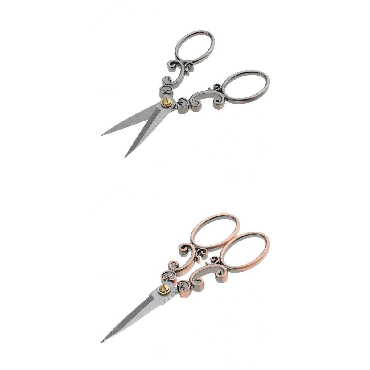 2Pc Vintage Stainless Steel Tailor Scissors Sewing Dressmaking Fabric Shears