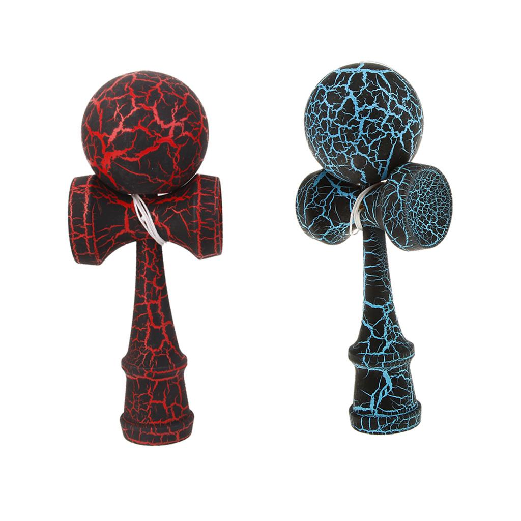 2 Pieces Wooden Crack Full Sized Kendama Game Ball Japanese Traditional Game