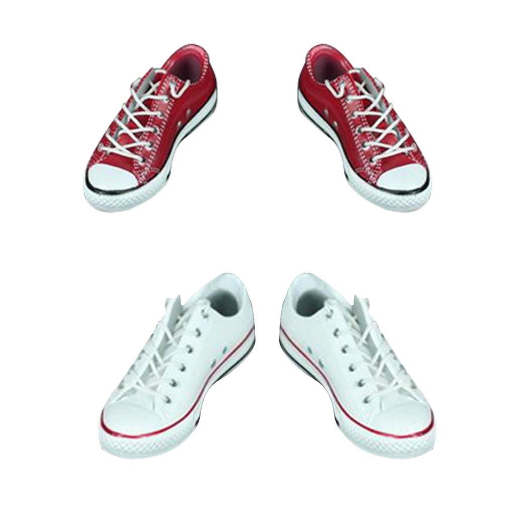 2 Pair Shoes 1/6 Scale Canvas Shoes Flat Heel for 12'' Action Figure Hot Toy